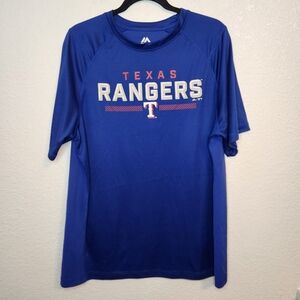 Texas Rangers Blue Performance Tee - Majestic